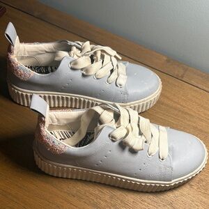 Dolce Vita White Sneakers with Glitter Heel